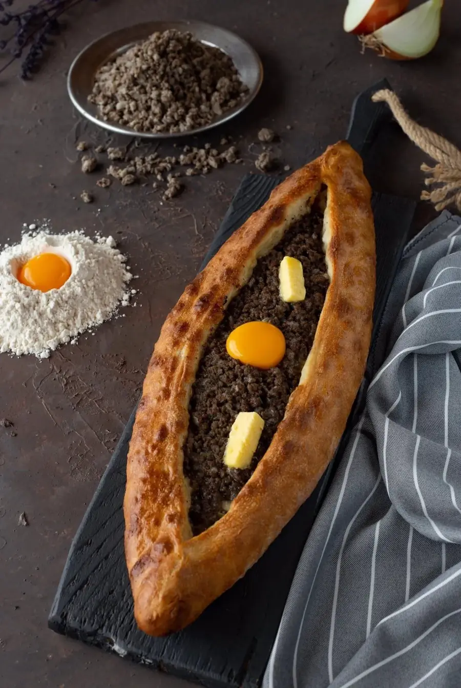Kıymalı açık pide
